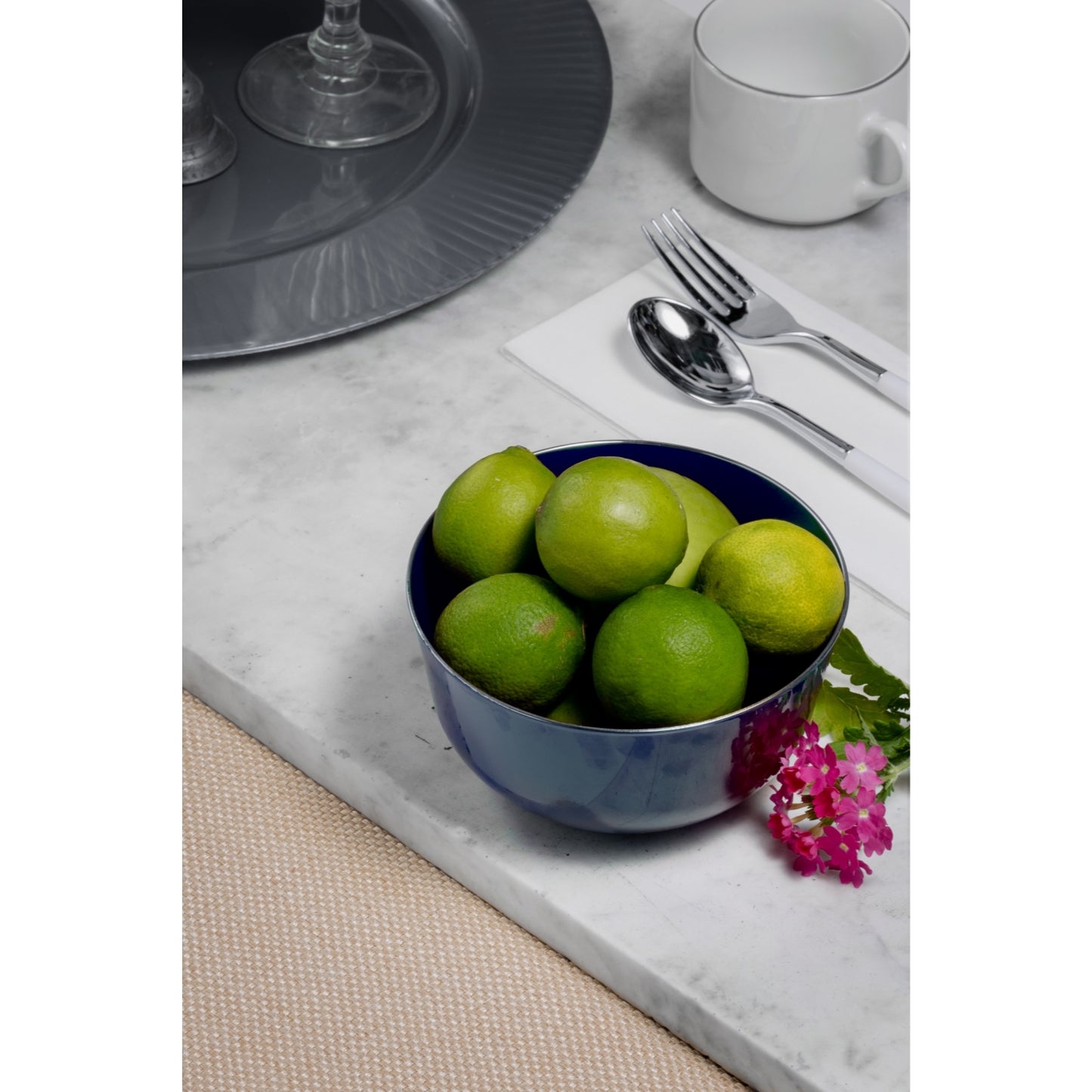 Classic Navy Design Plastic Bowls - 10 Ct.
