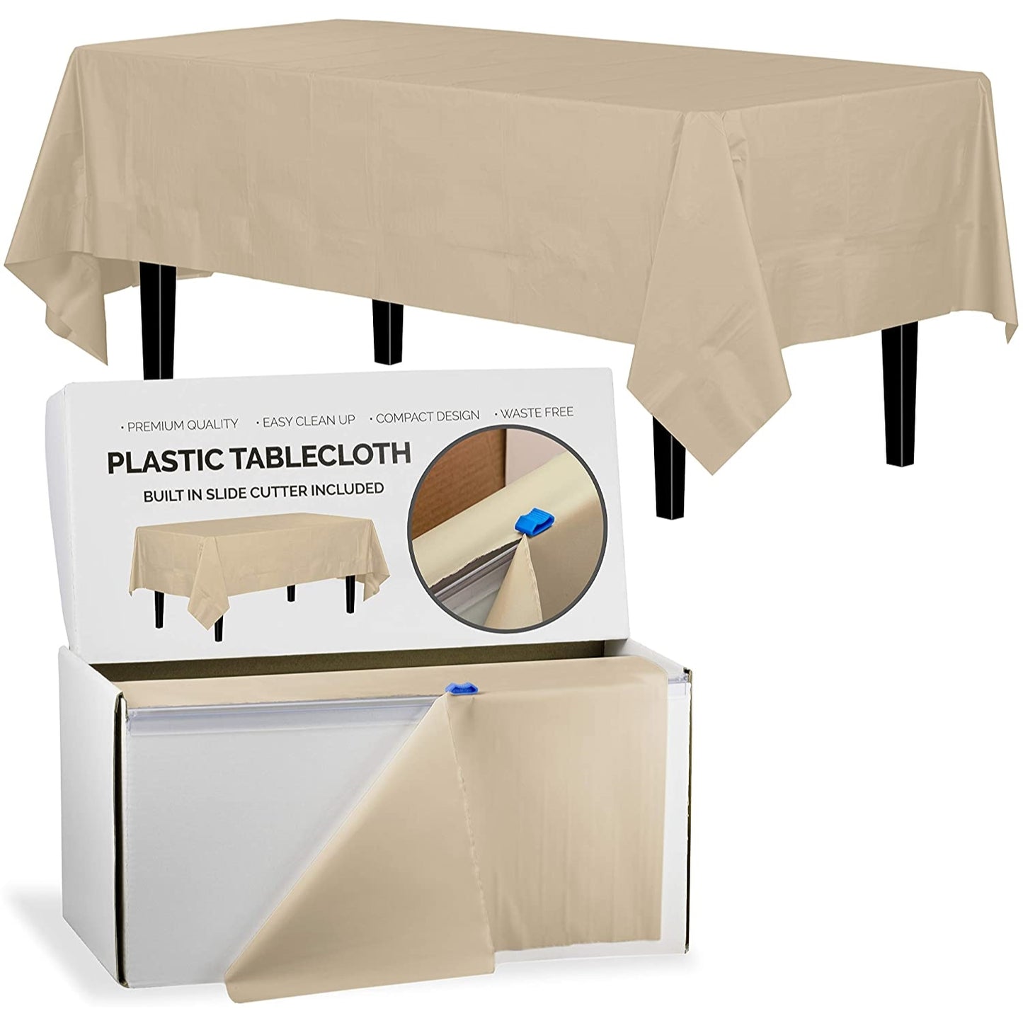 54" X 100' Select A Size Table Cover - Ivory