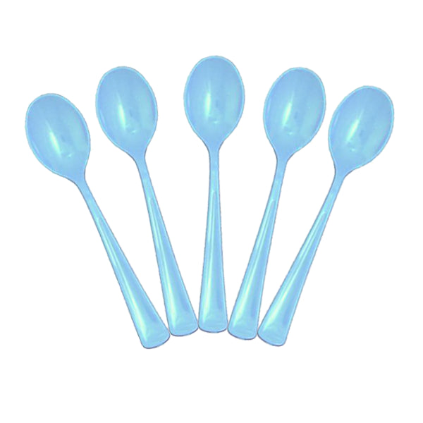 Heavy Duty Light Blue Plastic Spoons - 50 Ct.