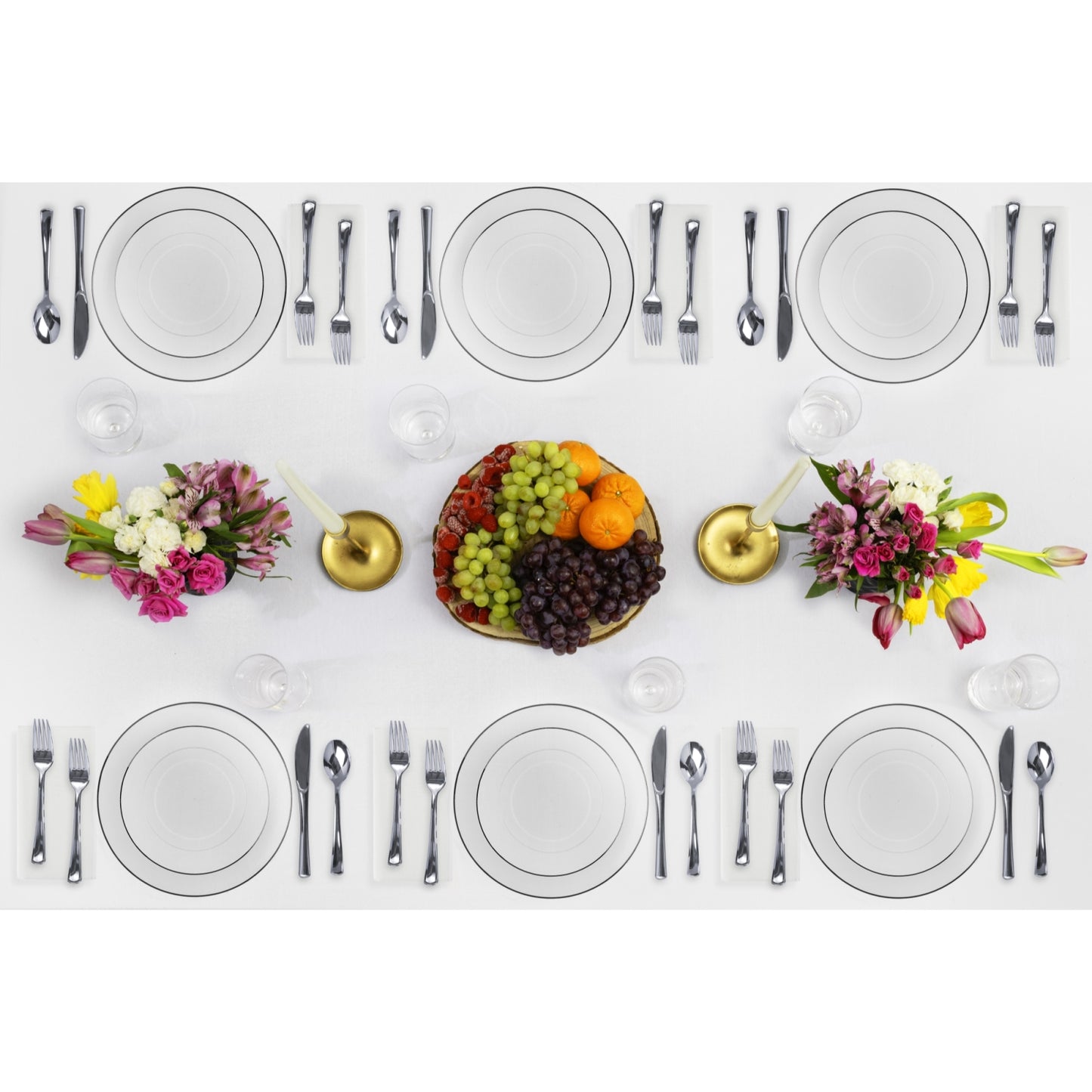 10" Classic Clear Design Plates - Black Rim (10)