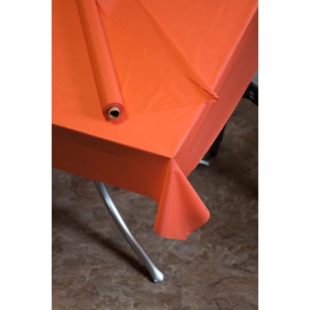Exquisite Premium Quality Plastic Table Cover Banquet Roll, 40 in X 100 ft - Orange