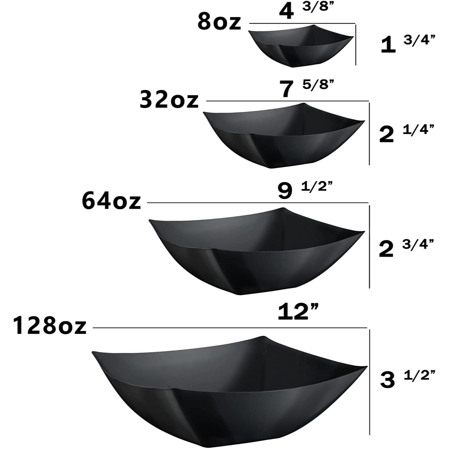 8oz Convex Bowl - Black