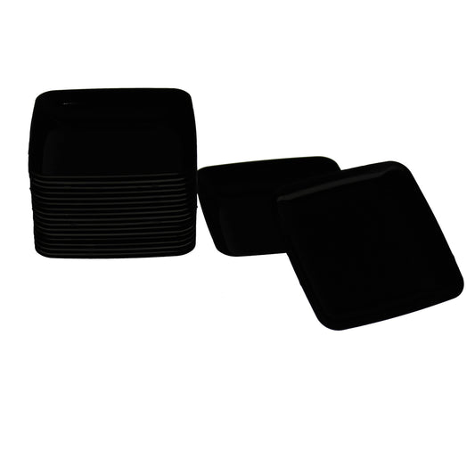 Case of 48 - Black Mini Edgeless Square Plates - 20 ct.