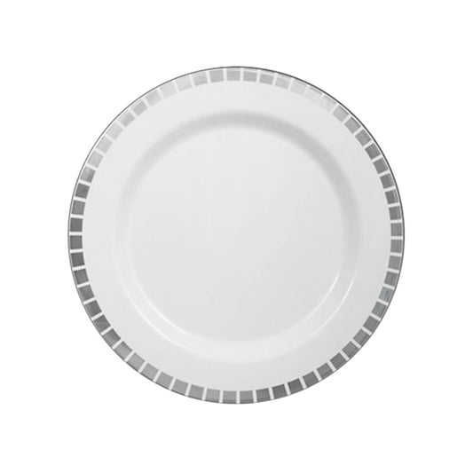 Case of 12 - 7.5" Silver Slit Premium Plates - 10 ct.