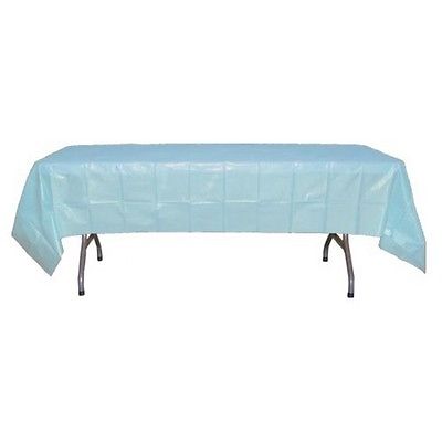 Light Blue Plastic Table Cover 54" X 108" Case Of 96