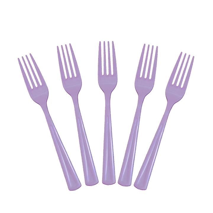 Heavy Duty Lavender Plastic Forks - 50 Ct.