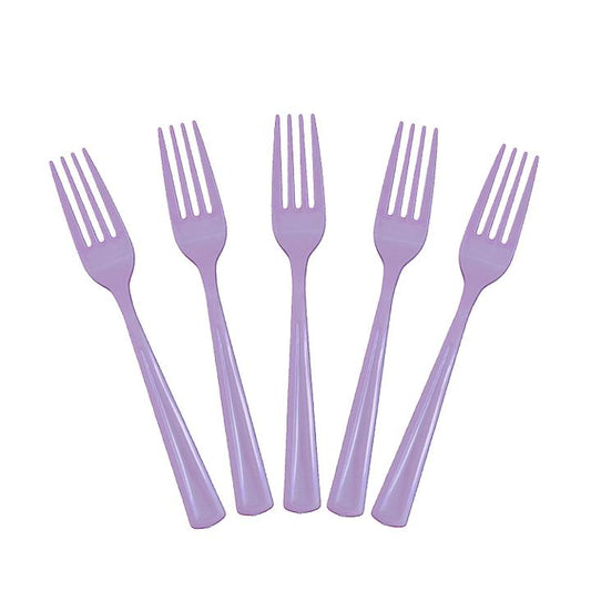 Heavy Duty Lavender Plastic Forks - 50 Ct.