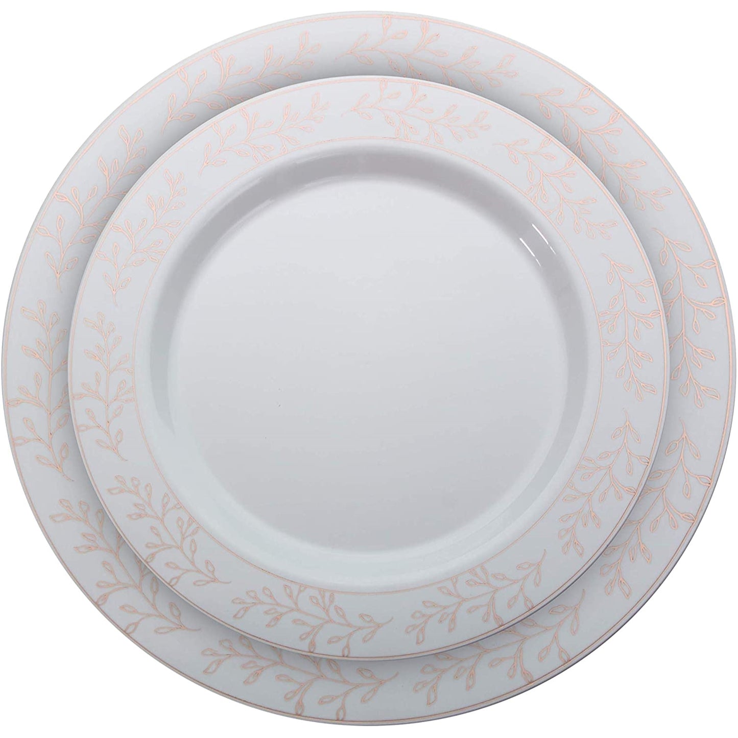 Case of 12 - 10.25" Rose Gold Leaf Premium Plates - 10 ct.