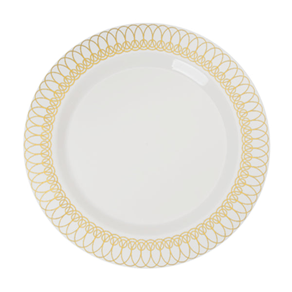 9 In. Gold Ovals Design Plates - 10 Ct.