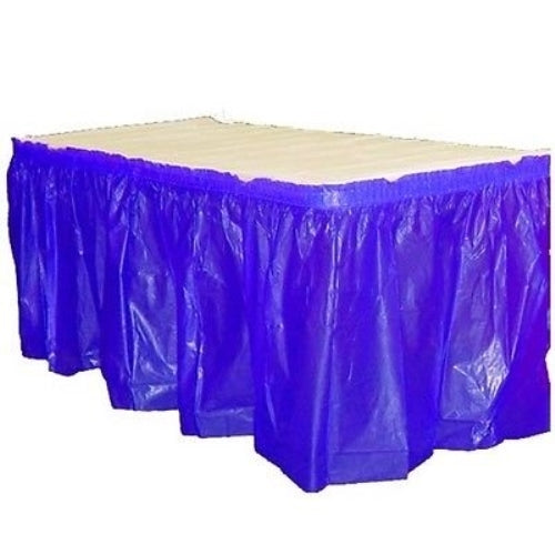 Dark Blue Plastic Table Skirt