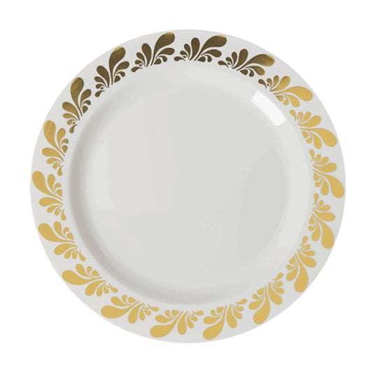 Case of 12 - 9" Gold Splash Premium Plates - 10 ct.