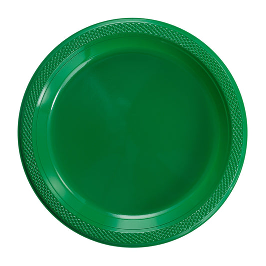 9 In. Emerald Green Plastic Plates - 50 Ct.