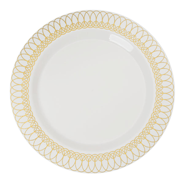 Case of 12 - 10.25" Gold Ovals Premium Plates - 10 ct.