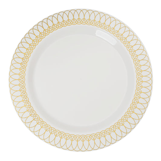 Case of 12 - 10.25" Gold Ovals Premium Plates - 10 ct.
