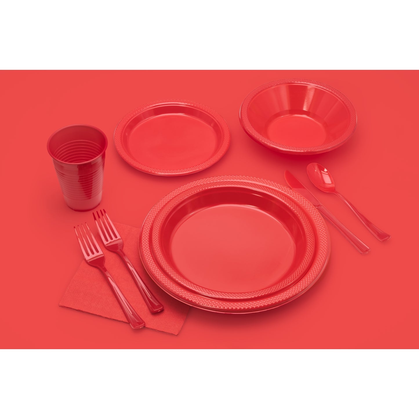 7 In. Red Plastic Plates - 50 Ct.