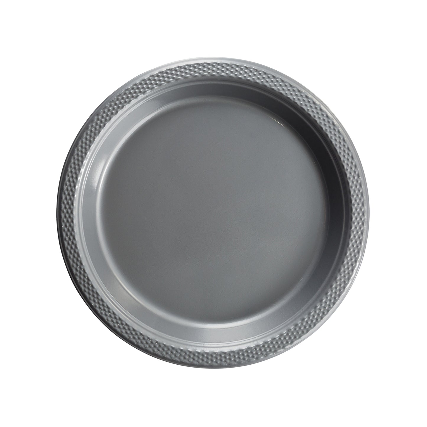 7 In. Silver Plastic Plates - 50 Ct.