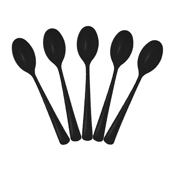 Heavy Duty Black Plastic Spoons - 50 Ct.