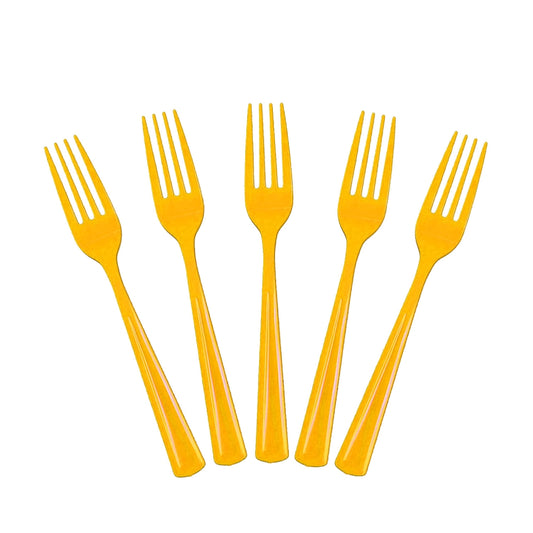 Heavy Duty Yellow Plastic Forks - 50 Ct.