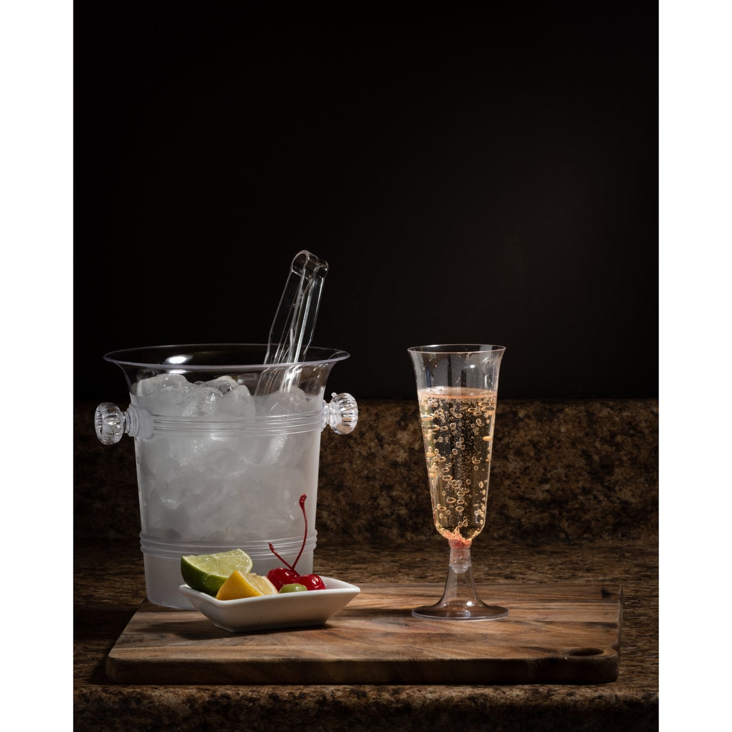 5 Oz. Clear Plastic Flute Glasses - 12 Ct.