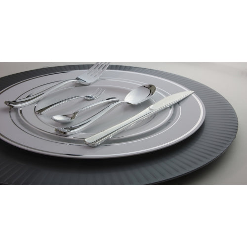 Case of 48 - Exquisite Classic Silver Plastic Tasting Forks - 48 ct.