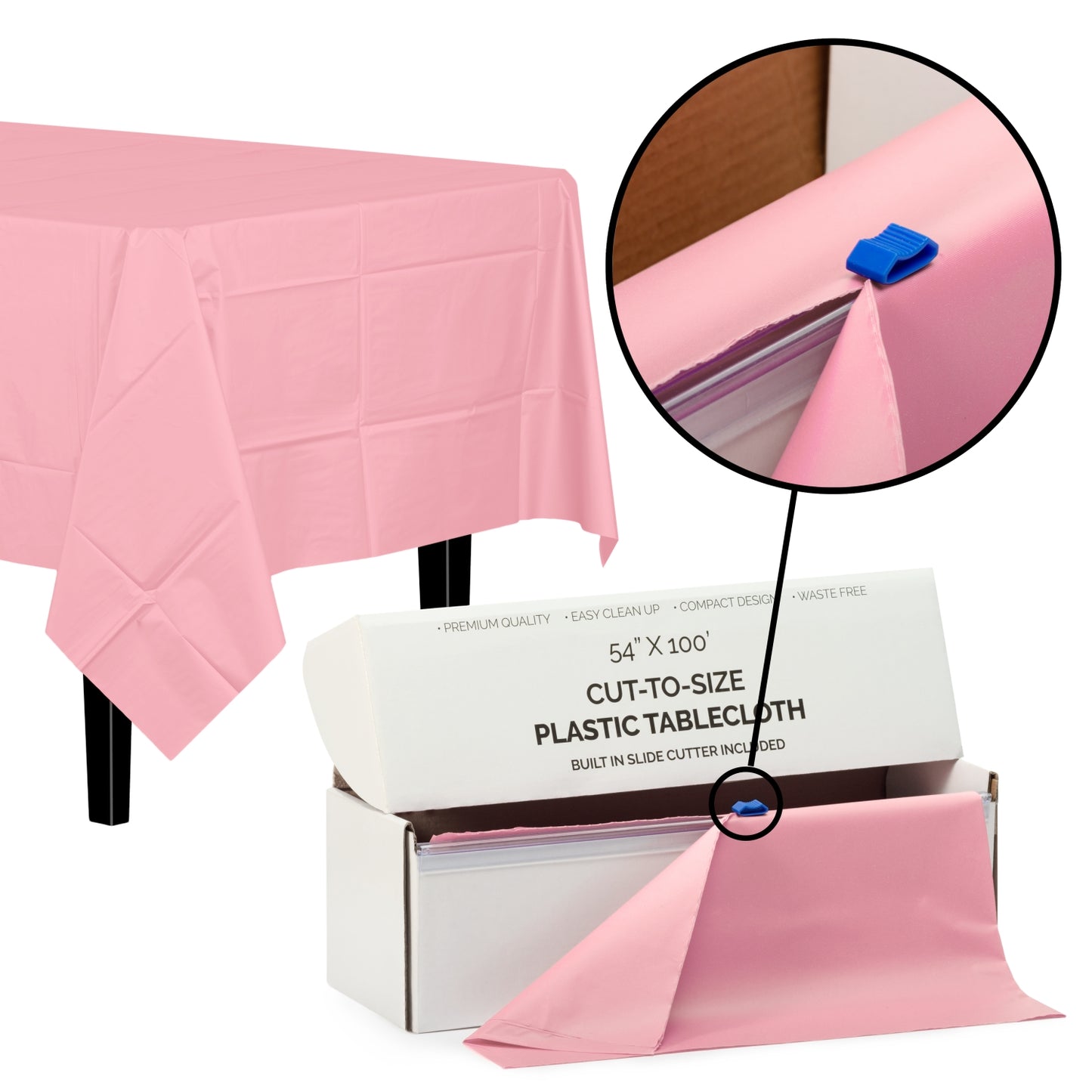 54" X 100' Select A Size Table Cover - Pink