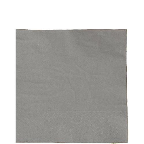 Silver Beverage Napkins - 50 Ct.