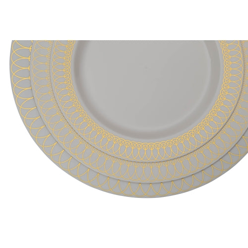7.5 In. Gold Ovals Design Plates - 10 Ct.
