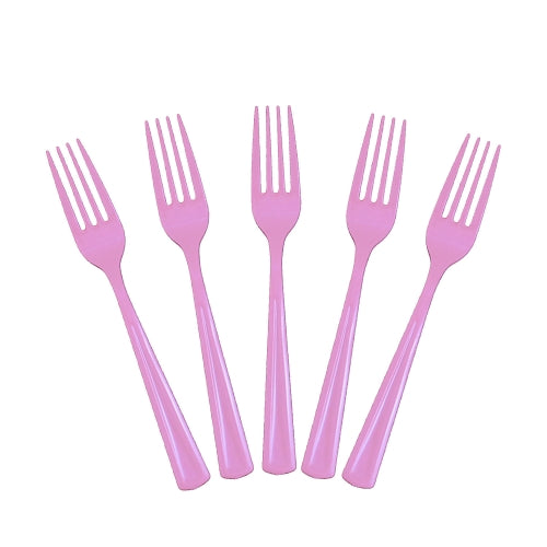 Case of 24 - Plastic Forks 50 ct. - Pink