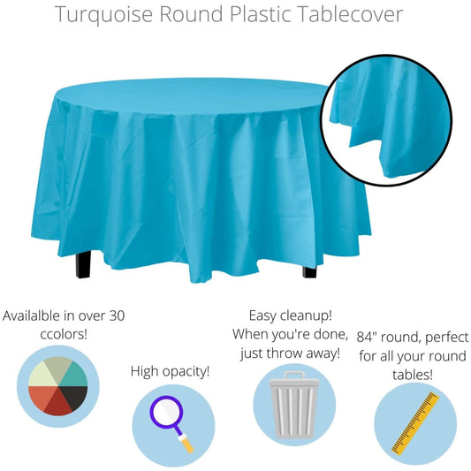 Case of 96 - *Premium Quality* 84" Round - Turquoise