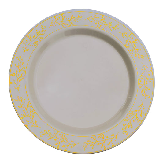 Case of 12 - 10.25" Gold Leaf Premium Plates - 10 ct.