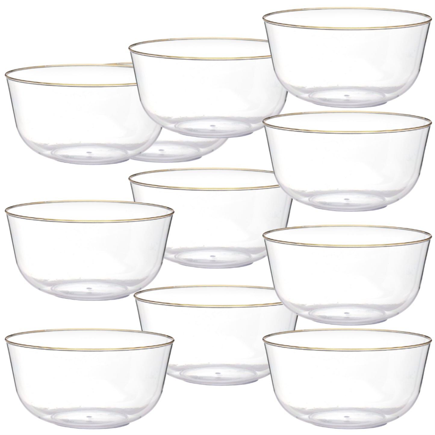 Trend Glass Look Gold Plastic Bowls - 10 Ct.