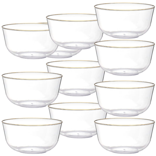 Trend Glass Look Gold Plastic Bowls - 10 Ct.