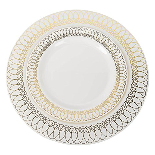Case Of 4 - Gold Ovals Plates Combo Pack - 30/30