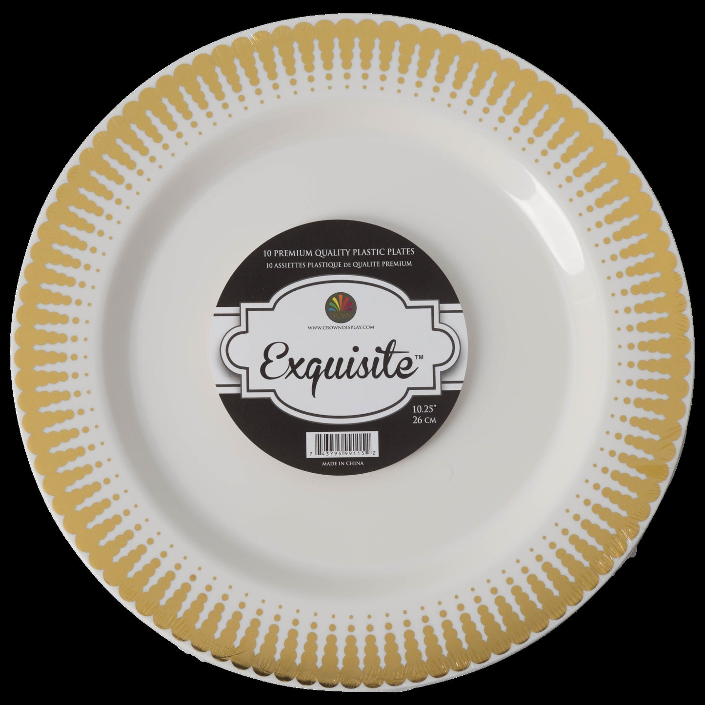 Case of 12 - 7.5" Gold Radial Premium Plates - 10 ct.