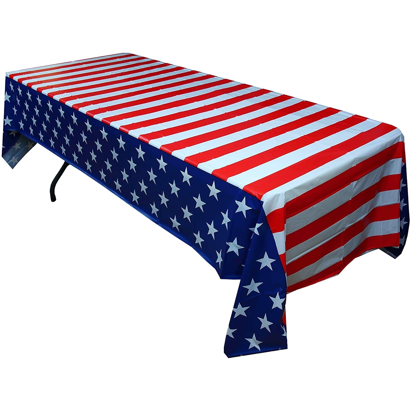 Exquisite Premium Plastic Tablecloth 54in. x 108in. Rectangle Table Cover - Patriotic