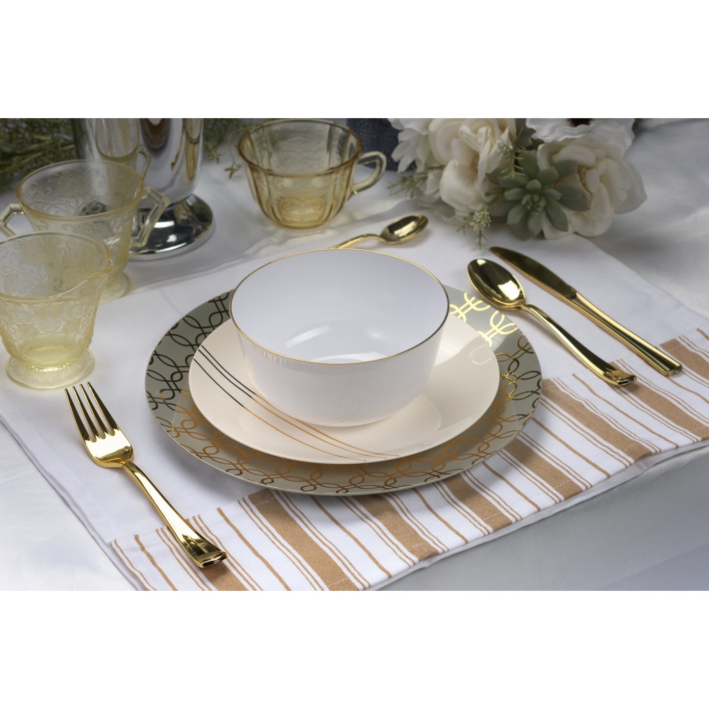 Case of 12 - 10" Motif Design Plastic Plates (10)