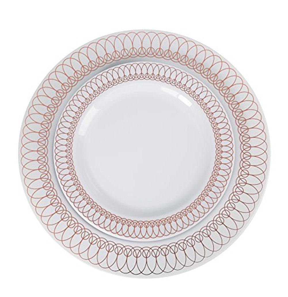 Case Of 4 - Rose Gold Ovals Plates Combo Pack - 30/30