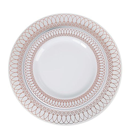 Case Of 4 - Rose Gold Ovals Plates Combo Pack - 30/30