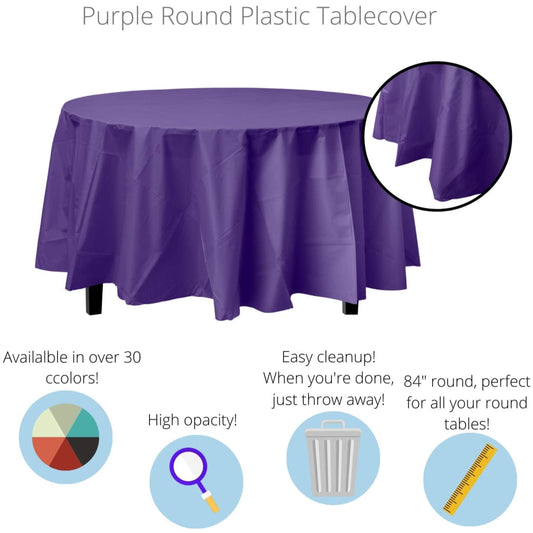 Case of 96 - *Premium Quality* 84" Round - Purple