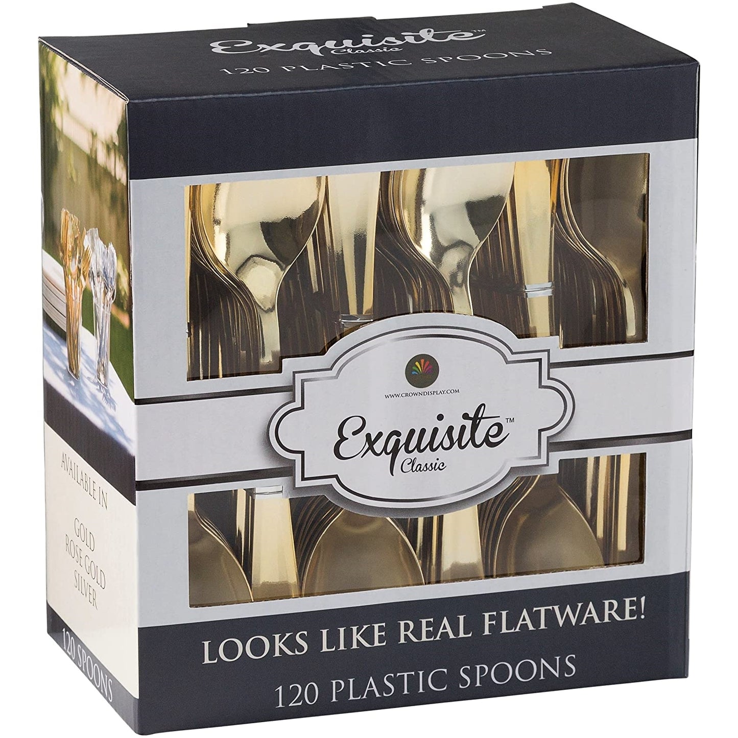Exquisite Classic Gold Plastic Spoons - 20 Ct.