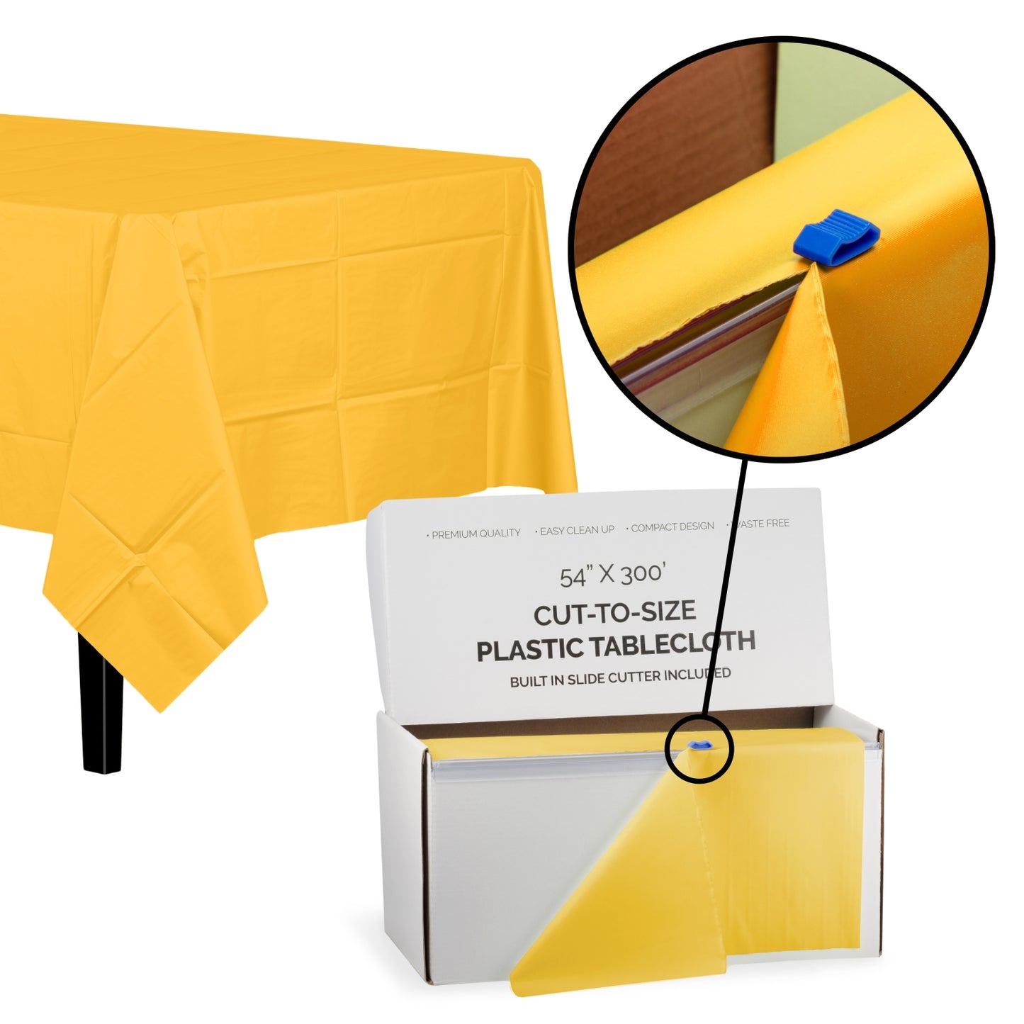 54" X 300' Select A Size Table Cover - Yellow