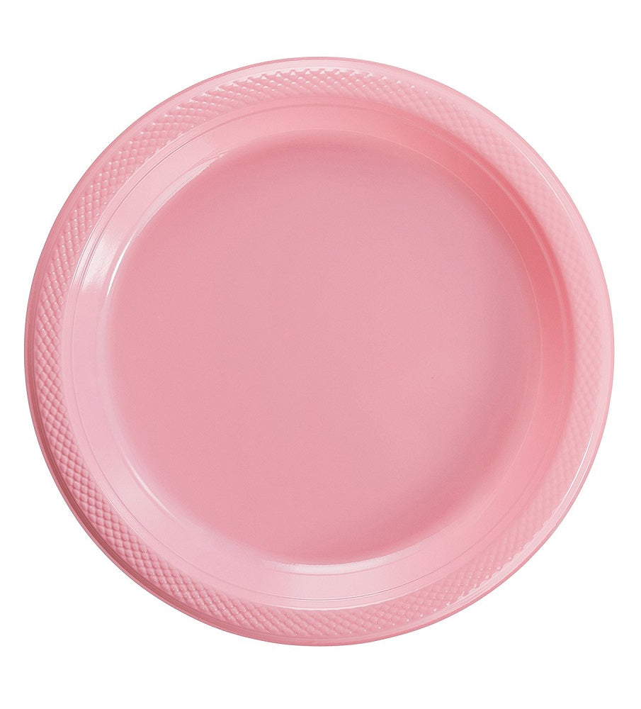 Case of 12 - 7" Plastic Plates 50 ct. - Pink