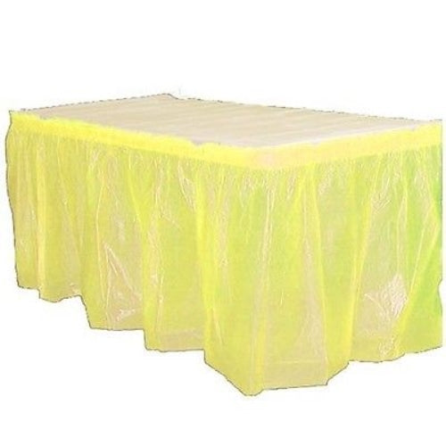 Light Yellow Plastic Table Skirt