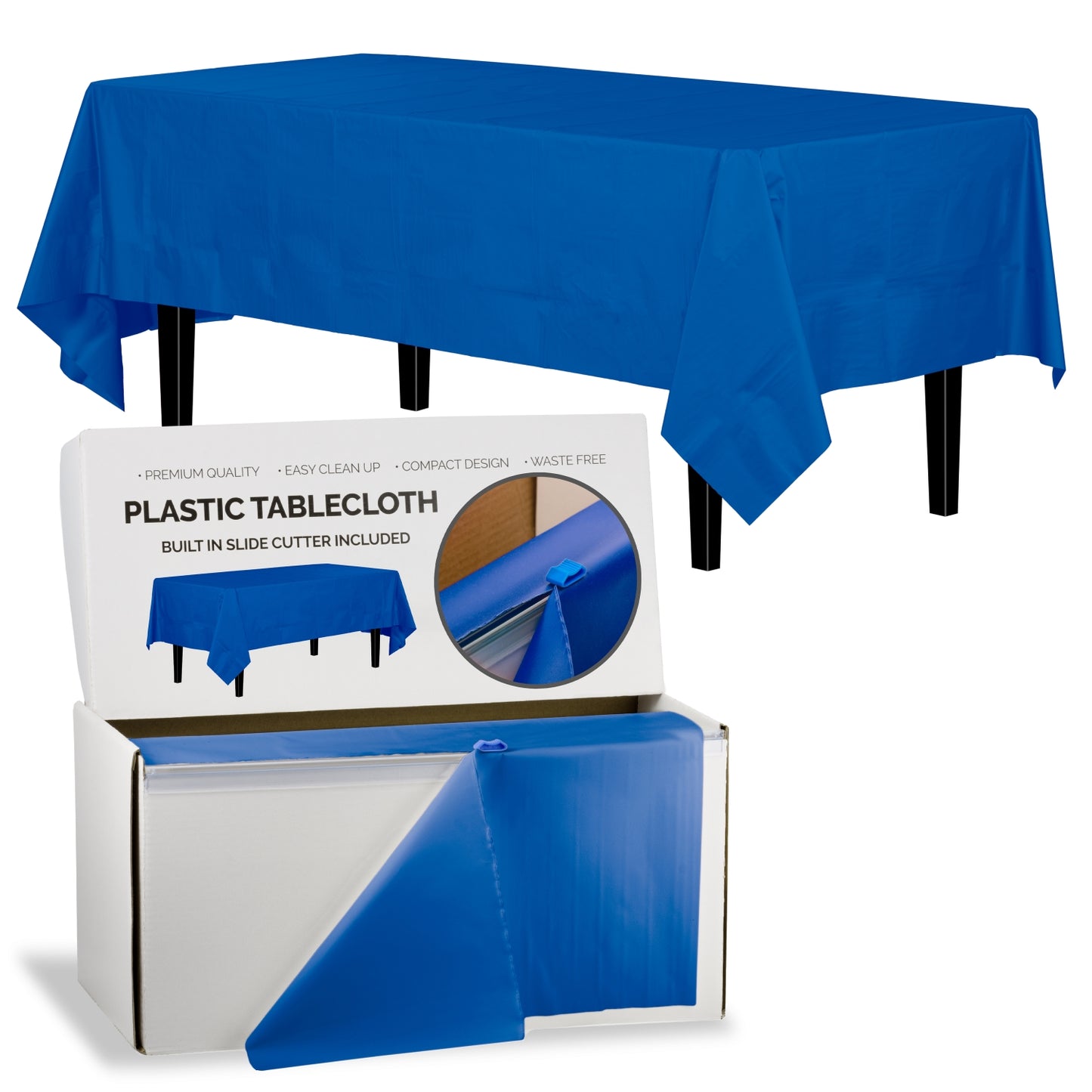 54" X 100' Select A Size Table Cover - Dark Blue