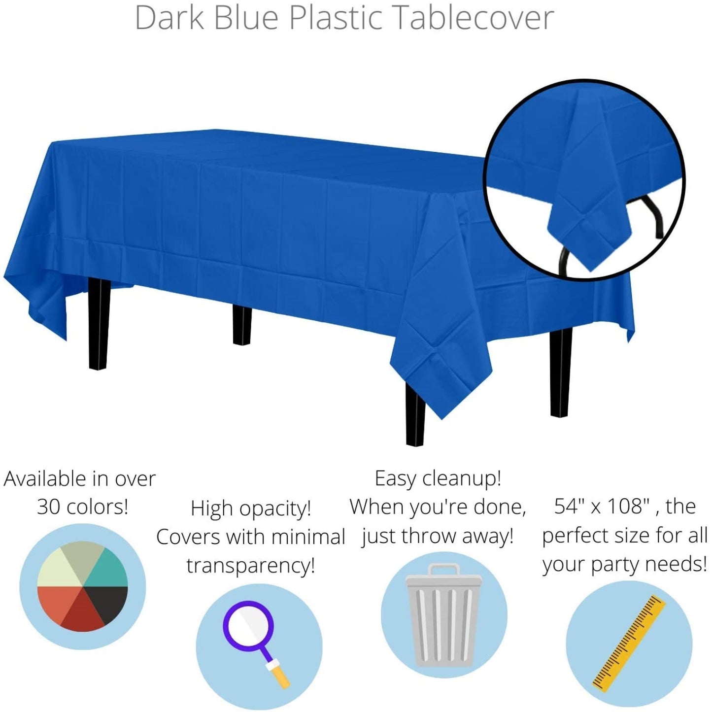 Case of 96 - *Premium Quality* 54" x 108" Rectangle - Dark Blue