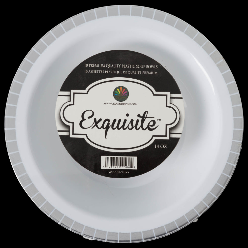 Case of 12 - 7.5" Silver Slit Premium Plates - 10 ct.