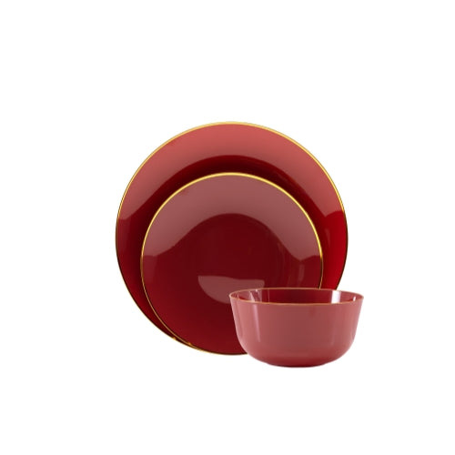 8" Classic Burgundy Design Plates (10)