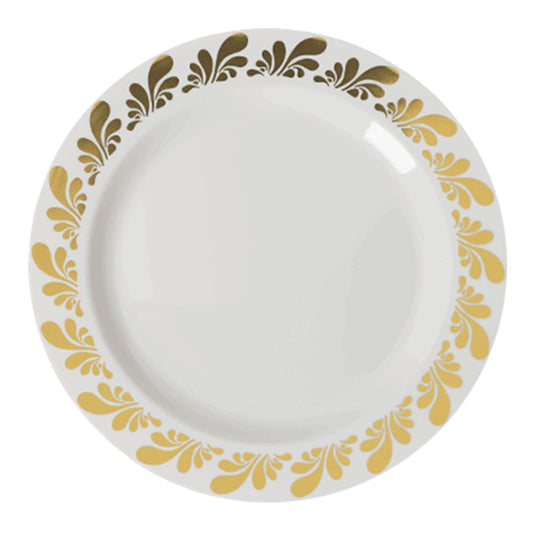 Case of 12 - 10.25" Gold Splash Premium Plates - 10 ct.