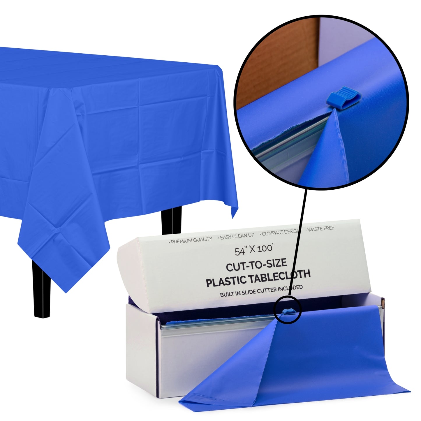 54" X 100' Select A Size Table Cover - Dark Blue