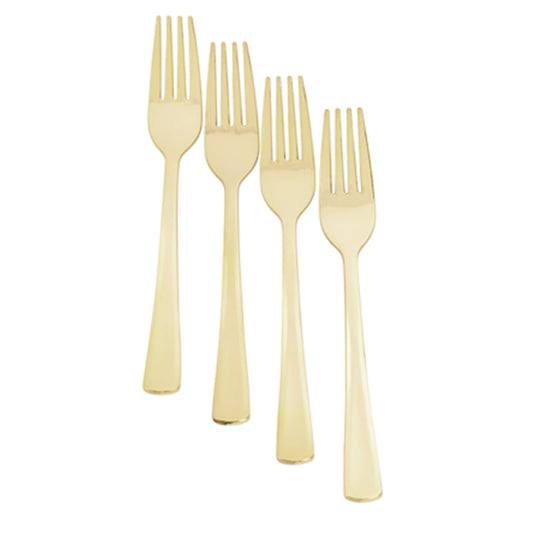 Exquisite Classic Gold Plastic Forks - 20 Ct.